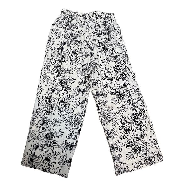 CHRISTIAN SIRIANO Women’s Size S Ankle Pants Black White Linen Rayon - Picture 1 of 6